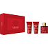 Versace Eros Flame toaletná voda pre mužov 50 ml + sprchový gél 50 ml + balzam po holení 50 ml, darčeková sada