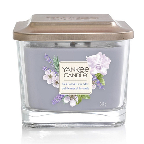 Yankee Candle Sea Salt & Lavender - Morská soľ a levandule sójová vonná sviečka Elevation strednej sklo 3 knôty 347 g
