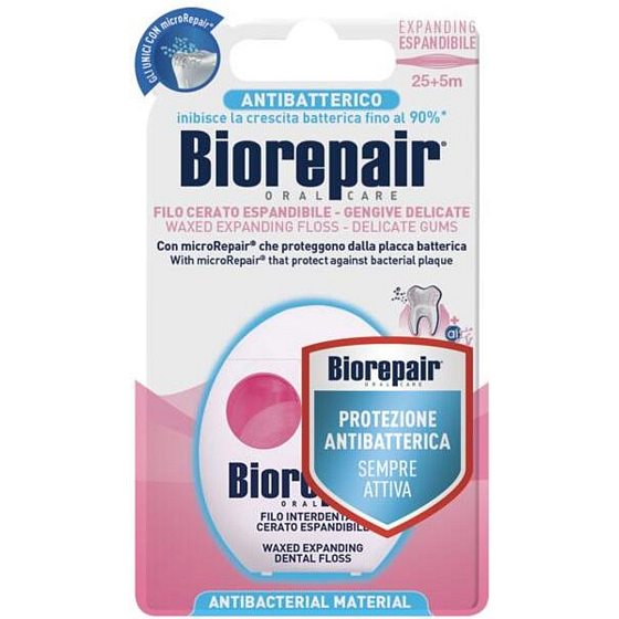 Biorepair Expanding voskovaná expandující zubná niť, plochá 30 m