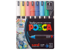 Posca Univerzálna sada akrylových fixiek 0,7 - 1 mm Základné farby 8 kusov PC-1MR