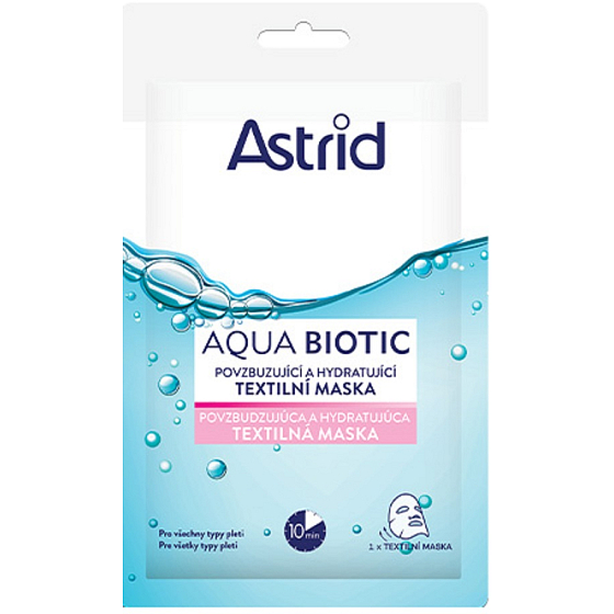 Astrid Aqua Biotic osviežujúca a hydratačná textilná maska pre všetky typy pleti 20 ml