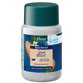 Kneipp Good Night kúpeľová soľ s prírodnými esenciálnymi olejmi uvoľňuje myseľ a vyživuje pokožku 500 g