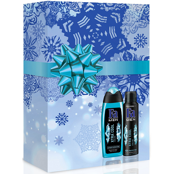 Fa Men Xtra Cool sprchový gél 250 ml + Men Xtra Cool dezodorant sprej pre mužov 150 ml, kozmetická sada