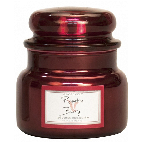 Village Candle Ruže a červené ovocie - Rosette Berry vonná sviečka v skle 2 knôty 262 g