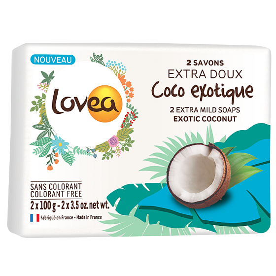 Lovea Kokos Extra jemné toaletné mydlo 2 x 100 g