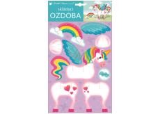 Skladací papierový ornament jednorožec 21 x 36,5 cm