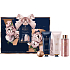 Grace Cole Velvet Rose & Peony krém na ruky a nechty 50 ml + telový krém 50 ml + umývací gél 100 ml + šumivé gule do kúpeľa 50 g + umývacia huba, kozmetická sada pre ženy