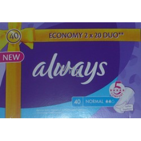 Always Normal intímne vložky 2 x 20 kusov