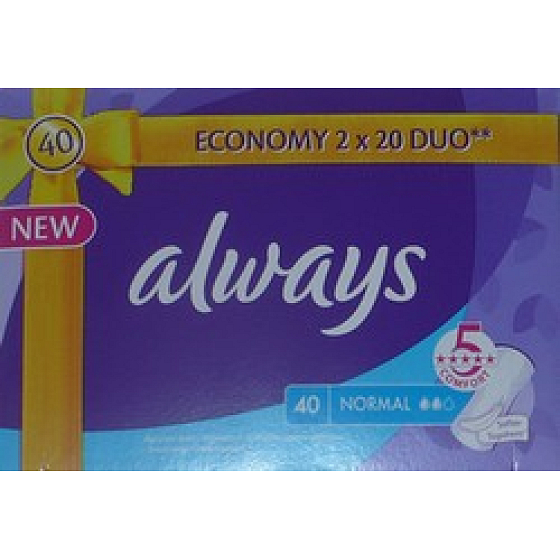 Always Normal intímne vložky 2 x 20 kusov
