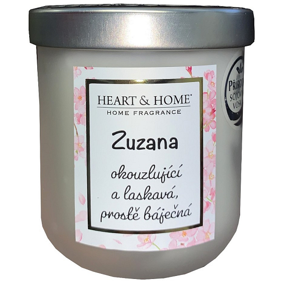 Heart & Home Svieža sójová sviečka s vôňou ľanu s názvom Zuzana 110 g