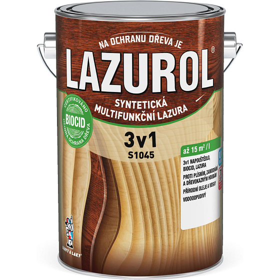 Lazurol 3v1 S1045 tenkovrstvová lazúra na drevo T027 meranti 4 l