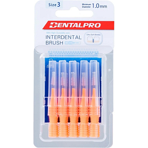 DentalPro mezizubný kartáčik rovný 1,0 mm oranžový, 10 kusov