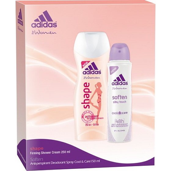 Adidas Soften antiperspirant dezodorant sprej pre ženy 150 ml + sprchový gél 250 ml, kozmetická sada
