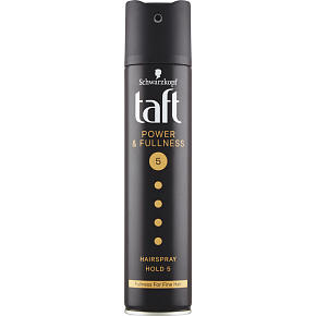 Taft Power & Fullness, lak na vlasy mega silná fixácia, sila fixácie 5, 250 ml