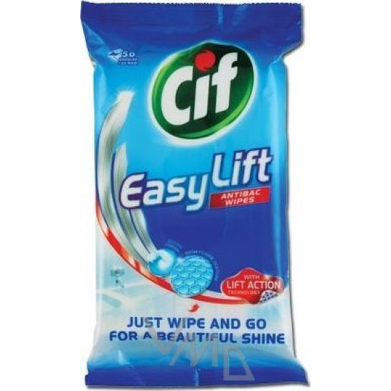 Cif Easy Lift Ocean Fresh univerzálne čistiace obrúsky 50 kusov