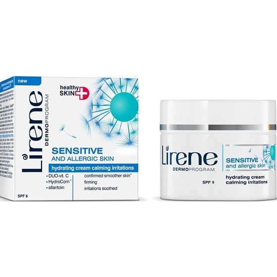 Lirene Healthy Skin + Citlivá a alergická pleť hydratačný krém pre zmiernenie podráždenia 50 ml