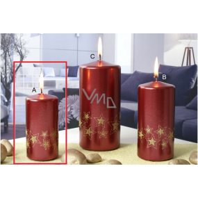 Lima Starlight sviečka červená / zlatá 50 x 100 mm 1 kus