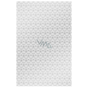 Ditipo Darčekový baliaci papier 70 x 200 cm biely so striebornými ornamentami