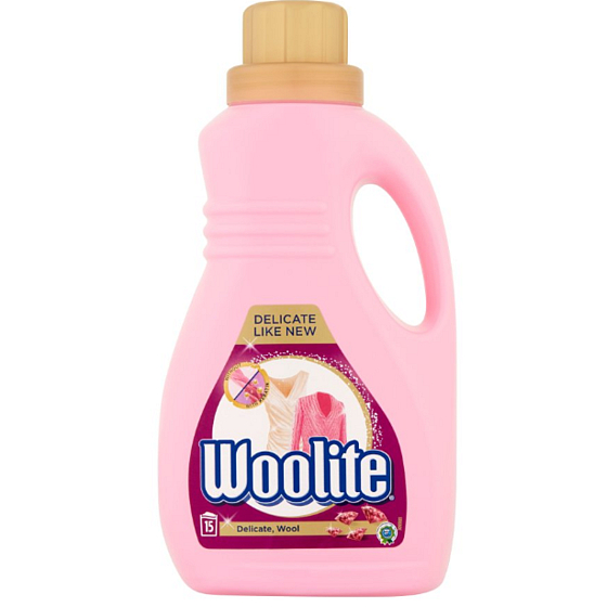 Woolite Delicate & Wool tekutý prací prostriedok na jemnú bielizeň a vlnené oblečenie 15 dávok 0,9 l