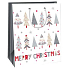 Ditipo Darčeková papierová taška 26,4 x 13,6 x 32,7 cm biela stromčeky Merry Christmas AB