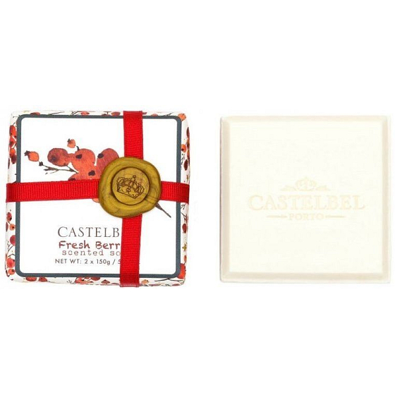 Castelbel Fresh Berries - Čerstvé bobule vianočné toaletné mydlo 2 x 150 g, kozmetická sada