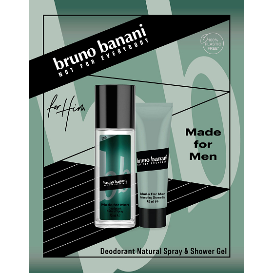 Bruno Banani Made parfumovaný dezodorant pre mužov 75 ml + sprchový gél 50 ml, kozmetická sada pre mužov