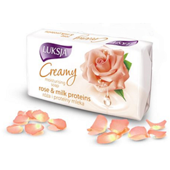 Luksja Creamy Rose Petals & Milk Proteíny - Ruže a mliečne proteíny toaletné mydlo 90 g