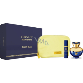 Versace Dylan Blue pour Femme toaletná voda pre ženy 100 ml + toaletná voda 10 ml + etue, darčeková sada