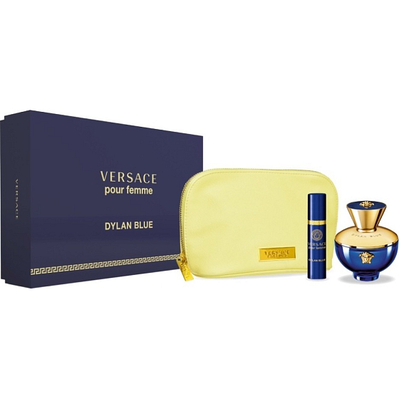 Versace Dylan Blue pour Femme toaletná voda pre ženy 100 ml + toaletná voda 10 ml + etue, darčeková sada