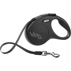 Flexi New Classic Original páskové samonavíjacie vodítko pre psy do 15 kg, čierne, S Small, dĺžka 5 m