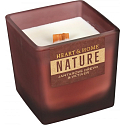 Heart & Home Nature Jantárová sviečka s vôňou dreva a vetiveru, veľké sklo, doba horenia až 40 hodín 210 g