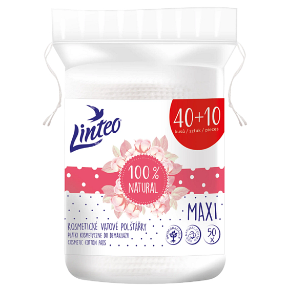 Linteo Maxi 100% prírodné kozmetické vankúšiky 50 ks