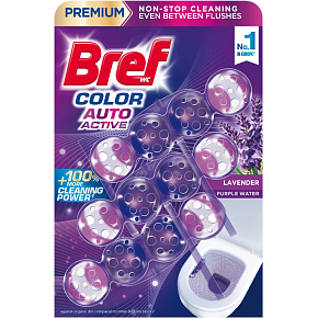 Bref WC blok Color Auto Active Levanduľa, 3 × 50 g