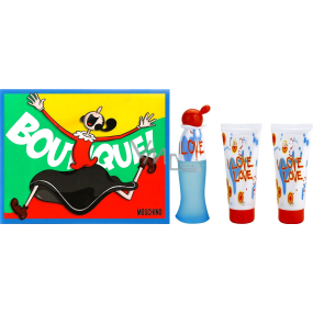Moschino I Love Love toaletná voda pre ženy 50 ml + telové mlieko 100 ml + sprchový gél 100 ml, darčeková sada