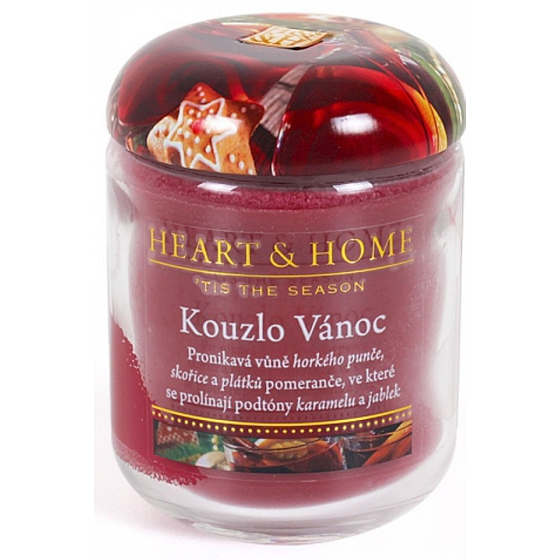 Heart & Home Čaro Vianoc Sójová vonná sviečka veľká horí až 70 hodín 310 g