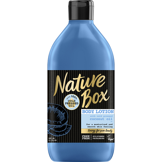 Nature Box Kokos Hydratačný telový krém so 100% za studena lisovaným kokosovým olejom 385 ml