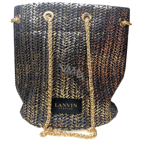 Lanvin Parfums dámska kabelka zlatá so zlatou retiazkou 16 x 19,5 cm