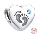 Prívesok Striebro 925 Footprints Baby Boy, korálek srdce na náramku rodina