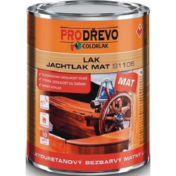 Colorlak Jachtlak Mat S1106 alkyduretanový bezfarebný matný lak 0,6 l