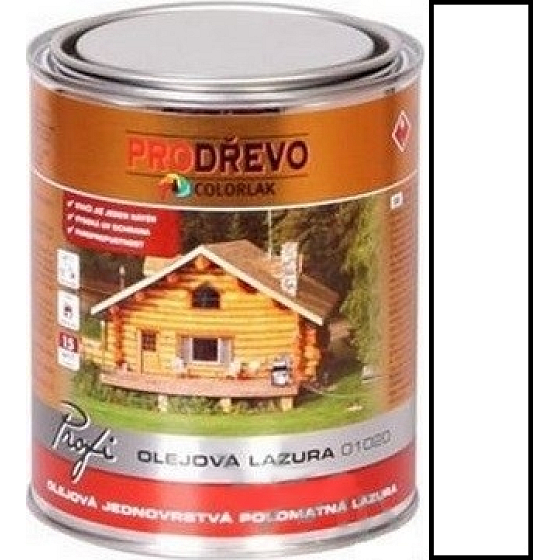 Colorlak Profi Olejová Lazúra 01020 na drevo Biela 0,75 l