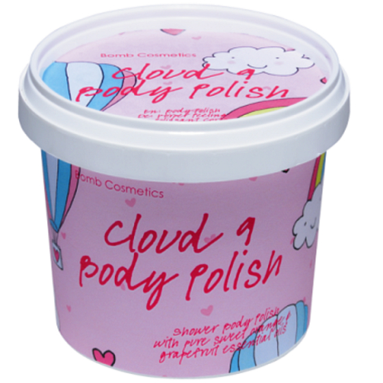 Bomb Cosmetics Mrak 9 - Cloud 9 Prírodný telový sprchový peeling 365 ml