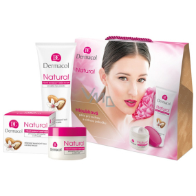 Dermacol Natural Výživný mandľový denný krém 50 ml + Mandľový krém na ruky a nechty 100 ml, kozmetická sada