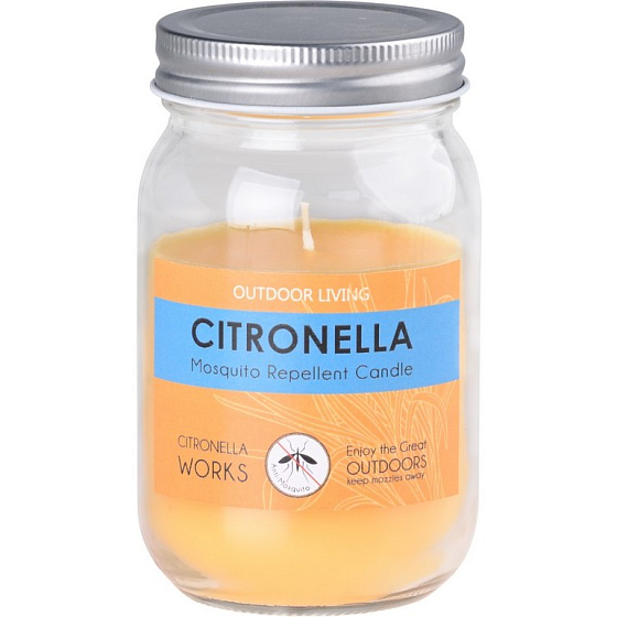 Citronella Repelentný vonná sviečka proti komárom, v skle, plechové viečko 80 x 130 mm