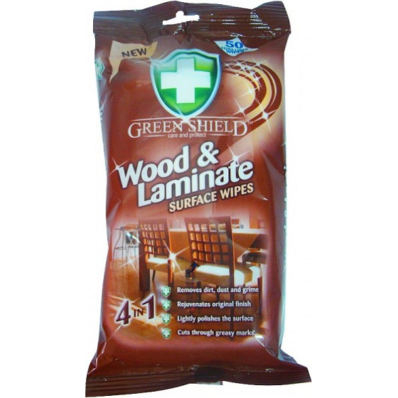 Green Shield 4v1 Drevo a Lamináty vlhčené čistiace obrúsky 70 kusov