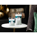 WoodWick Trilogy Icy Woodland - Ľadový les vonná sviečka s dreveným knôtom a skleneným viečkom stredná 275 g