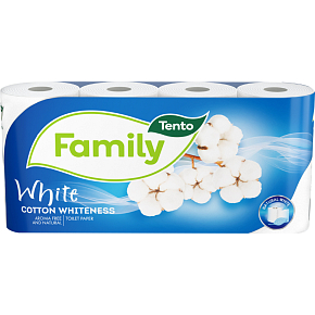 Tento White Cotton Whiteness 2vrstvový toaletný papier, 8 rolí, 18 m rolí Tento White Cotton Whiteness 2vrstvový toaletný papier, 8 rolí, 18 m rolí
