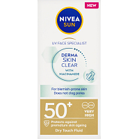 Nivea Sun Derma Skin Clear ľahký pleťový krém na opaľovanie, OF 50+, 40 ml