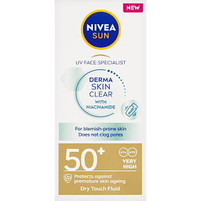 Nivea Sun Derma Skin Clear ľahký pleťový krém na opaľovanie, OF 50+, 40 ml