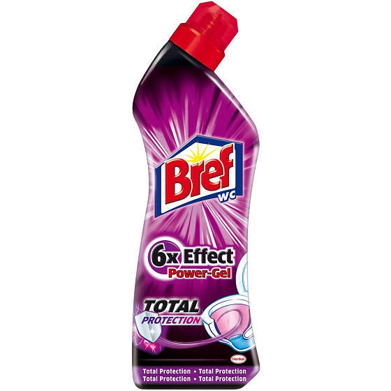 Bref 6 x Effect Power gél Total Protection gélový WC čistič 750 ml