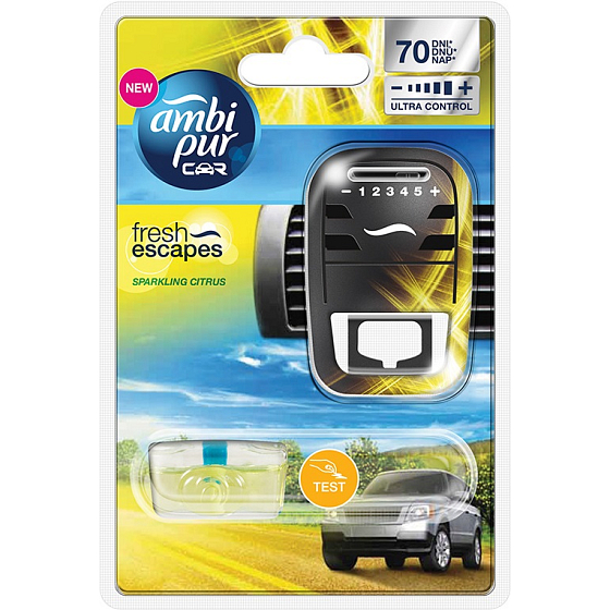 Ambi Pur Car Sparkling Citrus kompletný strojček 7 ml